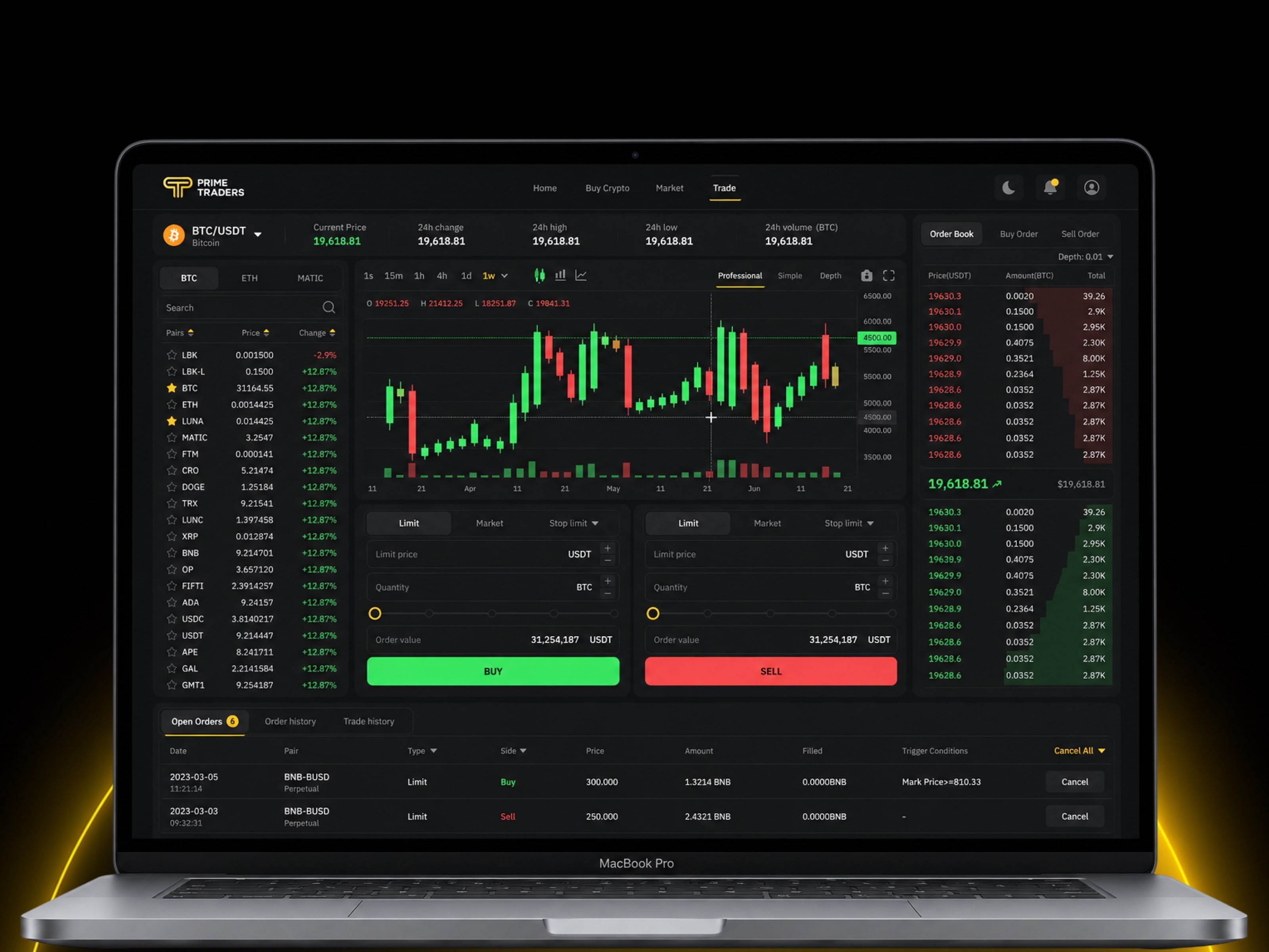 Prime Traders screens